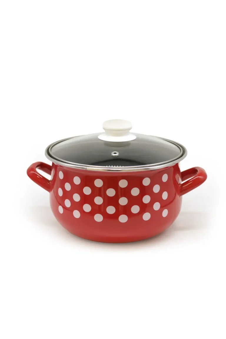 Crvena retro šerpa sa belim tufnama