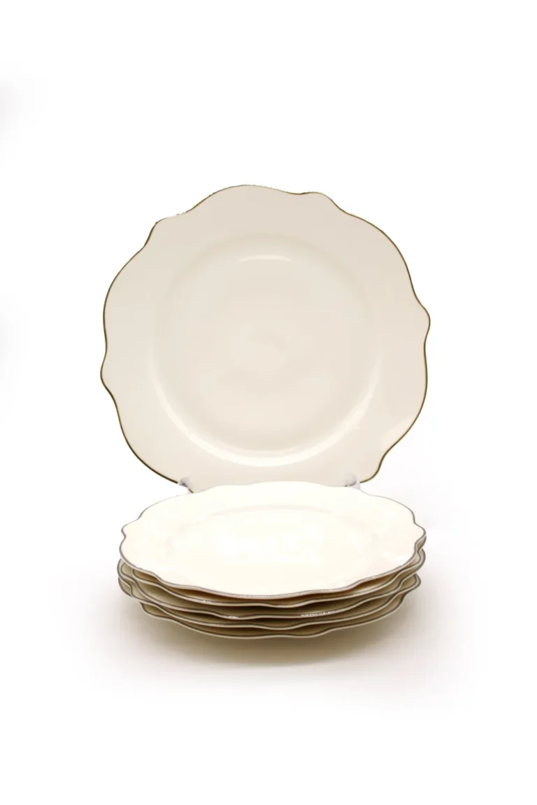 Set za tortu 6+1 – porcelan sa srebrnim obrubom