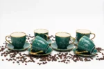 Emerald Rosé - Porcelanski set od 6 šoljica za kafu sa tacnama - Slika 2