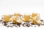 Golden Bloom - Set od 6 porcelanskih šoljica za kafu sa tacnama - Slika 2
