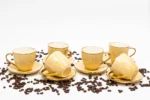 Golden Bloom - Set od 6 porcelanskih šoljica za kafu sa tacnama - Slika 3