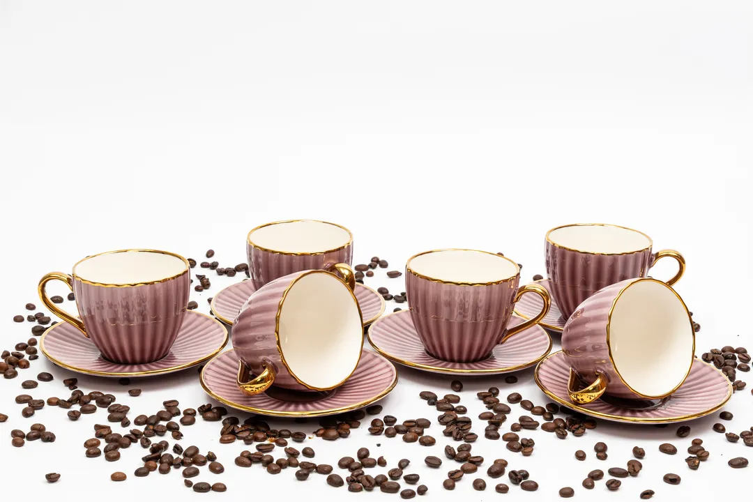Blush Royal - Luksuzni set od 6 šoljica za kafu sa tacnama