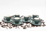 Nordic Teal - Set od 6 keramčkih šoljica za espresso sa tacnama - Slika 2