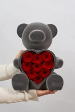 Meda sa večnom ružom, LED osvetljenjem i Bluetooth zvučnikom - Bear - Slika 2