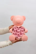 Meda sa večnom ružom, LED osvetljenjem i Bluetooth zvučnikom - Rose Bear - Slika 7